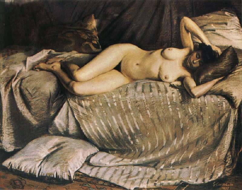 The fem on lie down on the sofa, Gustave Caillebotte